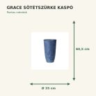 Grace sötétszürke kaspó méretek: Ø35 × 60,5 cm