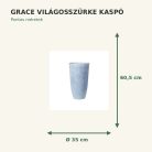 Grace világosszürke kaspó méretek: Ø35 × 60,5 cm