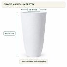 Grace fehér kaspó méretek: Ø35 × 60,5 cm
