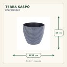 Kékesszürke Terra kaspó méretei: 50 cm átmérő és 42 cm magasság