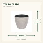 Világosszürke Terra kaspó méretei: 50 cm átmérő és 42 cm magasság