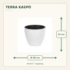 Fehér Terra kaspó méretei: 50 cm átmérő és 42 cm magasság