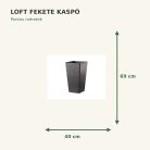 Fekete Loft kaspó méretei: 40 × 69 cm