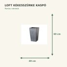 Kékesszürke Loft kaspó méretei: 40 × 69 cm
