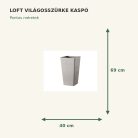 Világosszürke Loft kaspó méretei: 40 × 69 cm