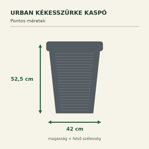 Urban kékesszürke kaspó méretei – 42 × 52,5 cm