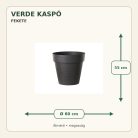 Fekete Verde kaspó méretei: 60 cm átmérő és 55 cm magasság