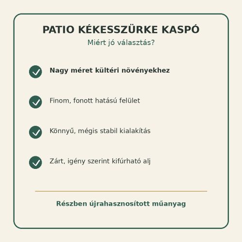 Patio kékesszürke nagyméretű kaspó tulajdonságai