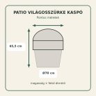 Patio világosszürke kaspó méretei – Ø70 × 65,5 cm