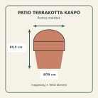 Patio terrakotta kaspó méretei – Ø70 × 65,5 cm