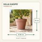 Terrakotta Villa kaspó méretei: 80 cm átmérő és 75 cm magasság