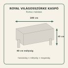 Royal világosszürke kaspó méretei – 100 × 40 × 45 cm
