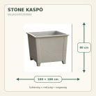 Világosszürke Stone kaspó méretei: 100 × 100 × 80 cm