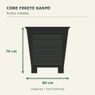 Core fekete kaspó méretei – 80 × 70 cm