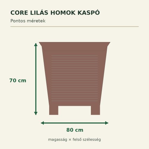 Core lilás homok kaspó méretei – 80 × 70 cm
