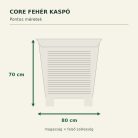 Core fehér kaspó méretei – 80 × 70 cm