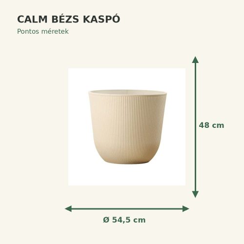 Calm bézs kaspó méretek: Ø54,5 × 48 cm