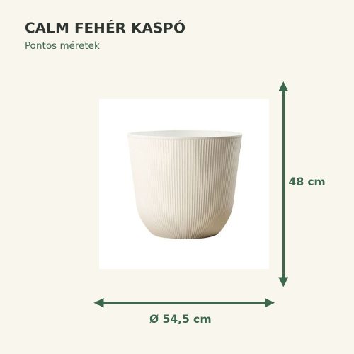 Calm fehér kaspó méretek: Ø54,5 × 48 cm