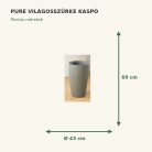 Világosszürke Pure kaspó méretei: Ø43 × 69 cm