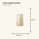 Fehér Pure kaspó méretei: Ø43 × 69 cm