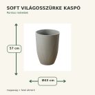 Soft világosszürke kaspó méretei – Ø43 × 57 cm