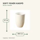 Soft fehér kaspó méretei – Ø43 × 57 cm