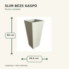 Slim bézs kaspó méretei – 29,5 × 60 cm