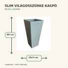 Slim világosszürke kaspó méretei – 29,5 × 60 cm