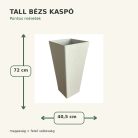 Tall bézs kaspó méretei – 40,5 × 72 cm