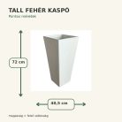 Tall fehér kaspó méretei – 40,5 × 72 cm