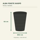 Alba fekete kaspó méretei – Ø43 × 64 cm