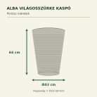 Alba világosszürke kaspó méretei – Ø43 × 64 cm