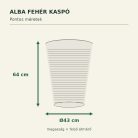 Alba fehér kaspó méretei – Ø43 × 64 cm