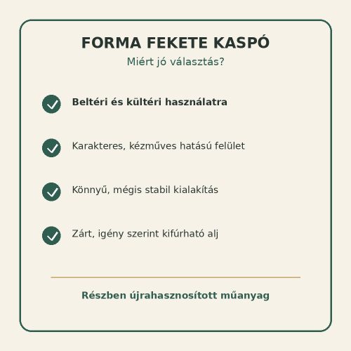 Forma fekete kaspó tulajdonságai